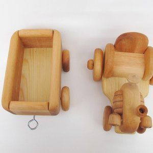 Wooden toy tractor